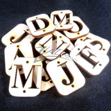12 Month Calendar Letter Alphabet Wooden Retangle 1"x1.25"x1/8" Birthday 2 hole