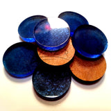 (0.75") DARK BLUE 3/4" x 1/8" Circles Acrylic Disc Jewelry Earrings