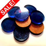 SALE! (0.375") DARK BLUE 3/8" x 1/8" Circles Acrylic Disc Jewelry Earrings - ON SALE 39% OFF!