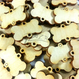 1.25" x 1/8" Wood Custom Dog Bones 2-Holes (1-1/4")