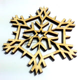 Snowflake "G" Wood Holiday 3" x 1/8"