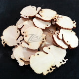 Wood Holiday Turkey 1.25" 2-Holes (1-1/4")