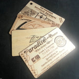 Business Cards CUSTOM Wooden Shapes Natural Wood Multi-Pack Personalized