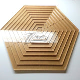 Template Nested HEXAGON 10"(10 piece) Acrylic Plexiglass Quilt Stencil - Longarm 1/8"