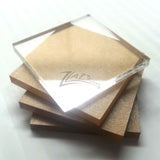 SQUARES 1/8" x 3" x 3" Clear Acrylic Plastic Plexiglass Geometric Craft