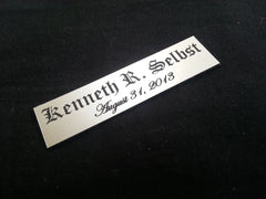 Nameplates Gold Small 2.375" (2-3/8") x 1/2" (.5") THIN Brushed Metal Sticky Back