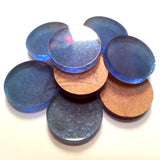 (0.625") Medium BLUE 5/8" x 1/8" Circles Acrylic Disc Jewelry Earrings
