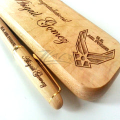 1 Pen & 1 Pencil and Pen & Pencil Wooden Maple Combo Box Set Custom engraved - Personalized