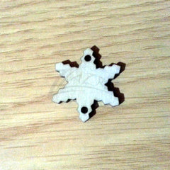 Wood Holiday Snowflake 1.25" 2-Holes