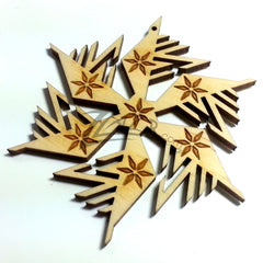Snowflake "F" Wood Holiday 3" x 1/8" - ENGRAVED