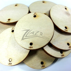 Wood "USA" 1" x 1/8" Circles Disc 2-Holes 2mm