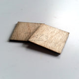 1/2" x 1/32" Wood Small THIN Squares Tags Flat Hard